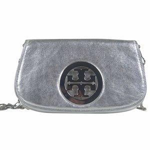 Tory Burch Silver Crossbody Bag Purse Clutch